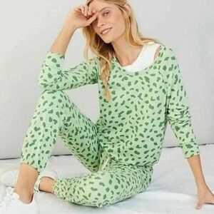 Anthropologie Sundry Green Motif Sweatshirt, Size 2 (M)